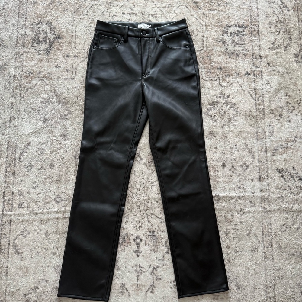 Good American Black Faux Leather Pants
